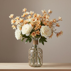 Set 6 flores artificiales amarillas