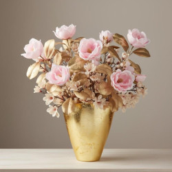 Set 6 flores artificiales rosa