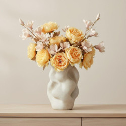 Set 6 flores artificiales rosa