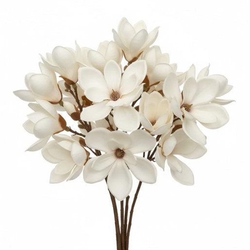 Set 12 flores artificiales crema
