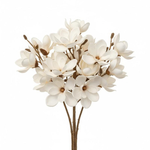 Set 12 flores artificiales crema