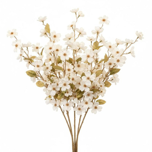 Set 12 flores artificiales crema