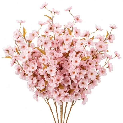 Set 12 flores artificiales rosa