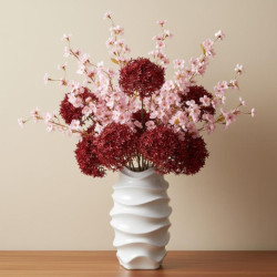 Set 12 flores artificiales rosa