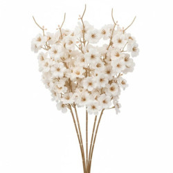 Set 12 flores artificiales crema