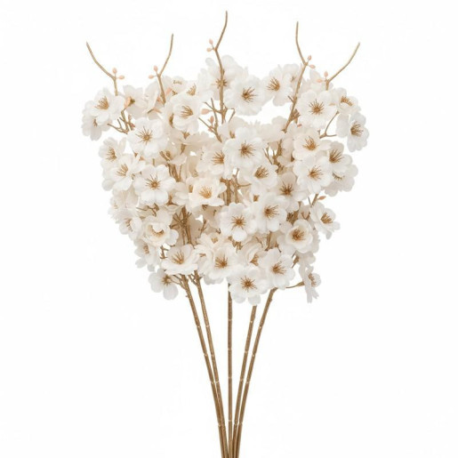 Set 12 flores artificiales crema