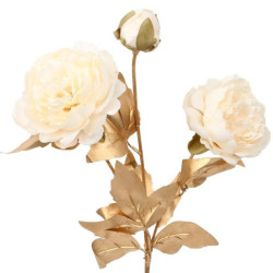 Set 12 flores artificiales crema