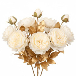 Set 12 flores artificiales crema