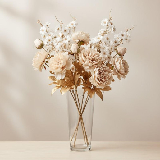 Set 12 flores artificiales rosa