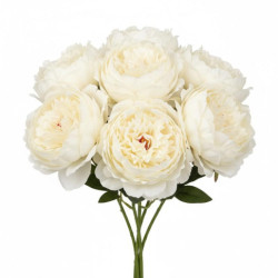 Set 12 flores artificiales crema