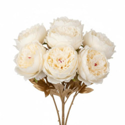 Set 12 flores artificiales crema