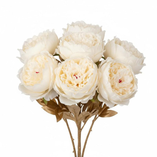 Set 12 flores artificiales crema