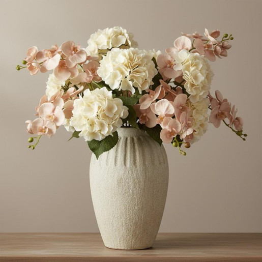 Set 12 flores artificiales crema