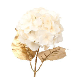 Set 12 flores artificiales crema y dorado