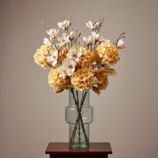 Set 12 flores artificiales amarillas