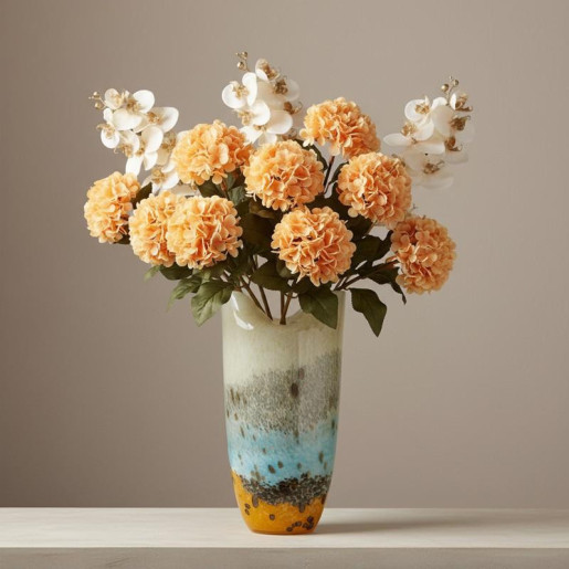 Set 6 flores artificiales amarillas