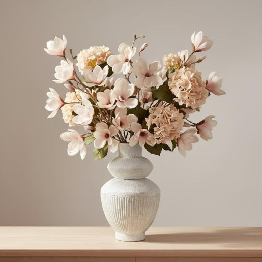 Set 6 flores artificiales rosa