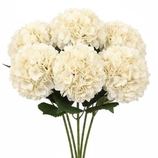 Set 12 flores artificiales crema