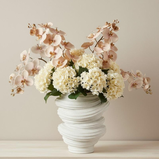 Set 12 flores artificiales crema