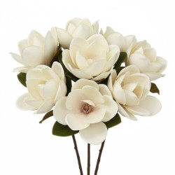 Set 12 flores artificiales crema