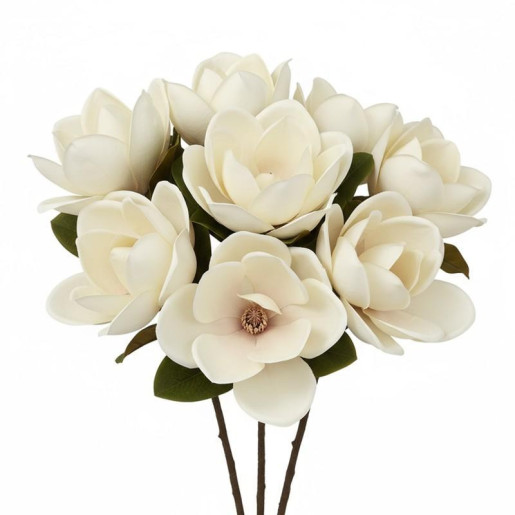 Set 12 flores artificiales crema