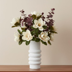 Set 12 flores artificiales crema