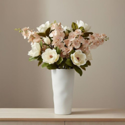 Set 12 flores artificiales crema