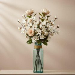 Set 12 flores artificiales rosa