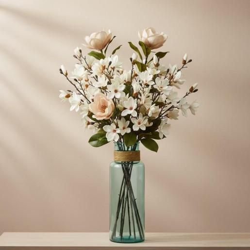 Set 12 flores artificiales rosa