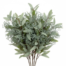 Set 12 flores artificiales verde palido