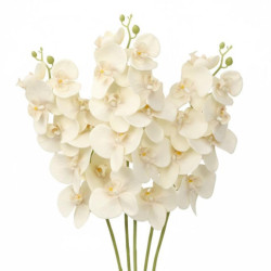 Set 12 flores artificiales crema
