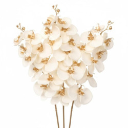 Set 12 flores artificiales crema