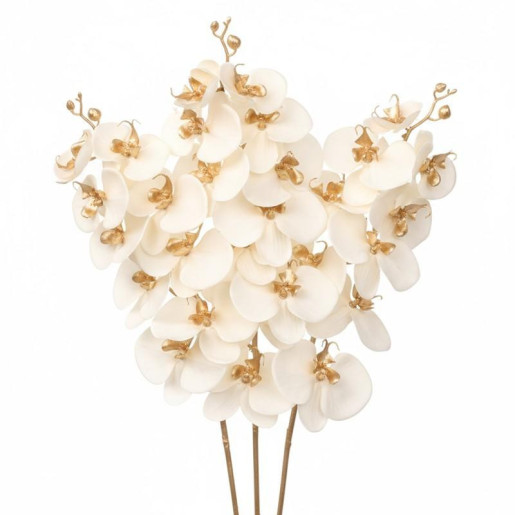 Set 12 flores artificiales crema