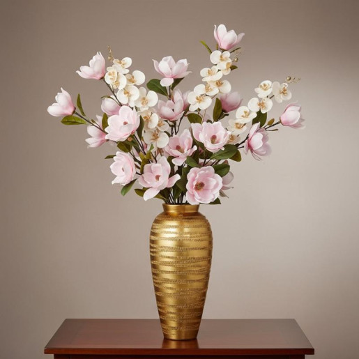 Set 12 flores artificiales crema