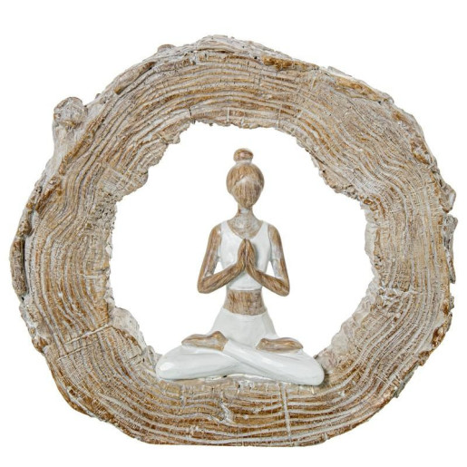 Figura mujer yoga blanco y natural