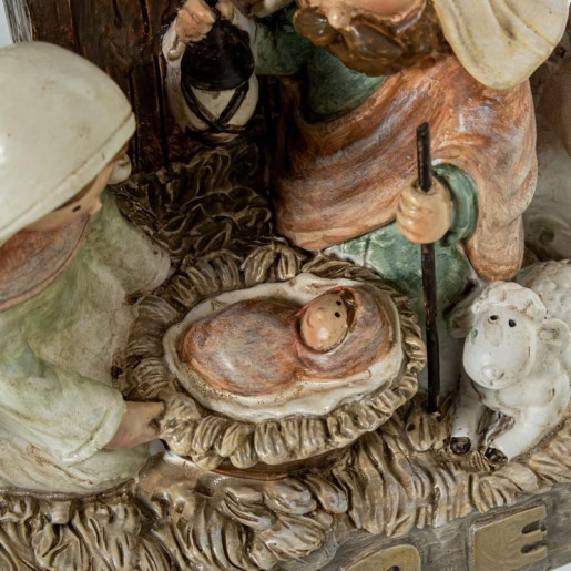 Misterio nacimiento belen blanco, beige y marron