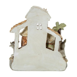 Misterio nacimiento belen blanco, beige y marron