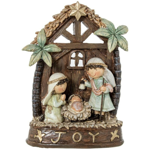 Misterio nacimiento belen blanco, beige y marron