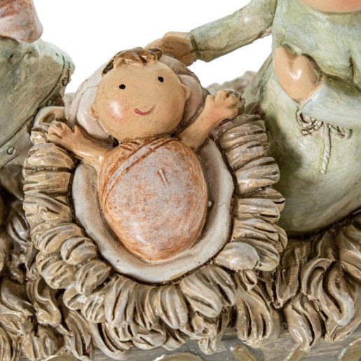 Misterio nacimiento belen blanco, beige y verde