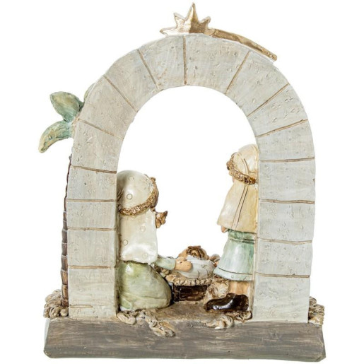 Misterio nacimiento belen blanco, beige y verde