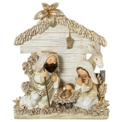 Misterio nacimiento belen blanco y beige