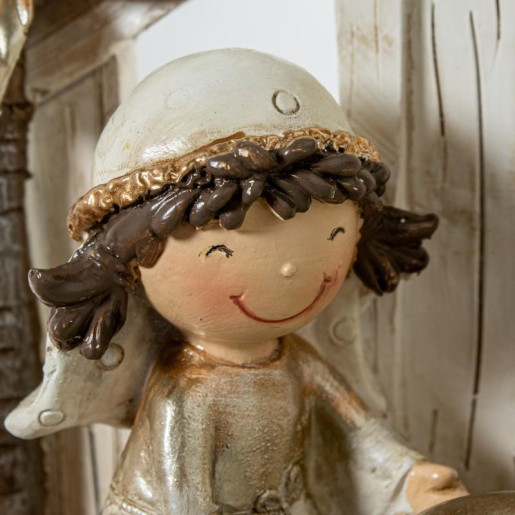 Misterio nacimiento belen blanco, beige y dorado