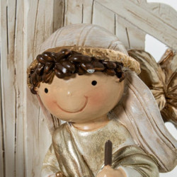 Misterio nacimiento belen blanco, beige y dorado