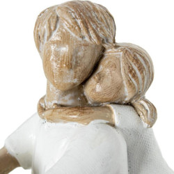 Figura hombre con niña blanco, beige y natural