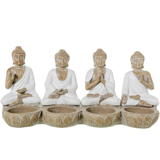 Figura buda blanco y natural