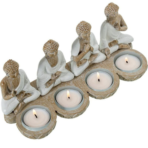 Figura buda blanco y natural