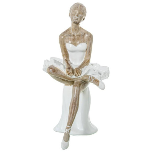 Figura bailarina blanco y natural