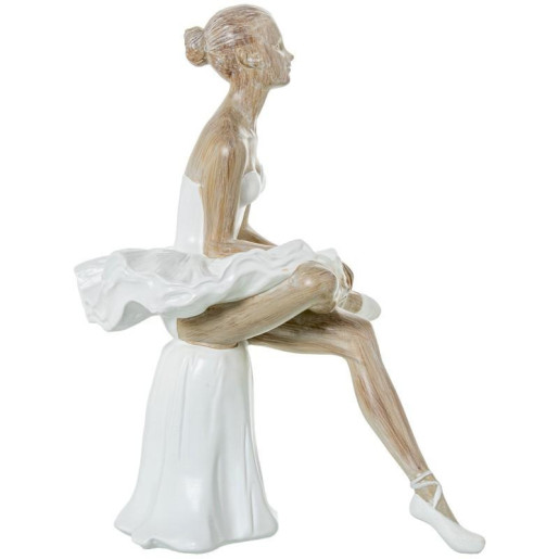Figura bailarina blanco y natural