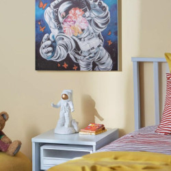 Lampara sobremesa blanco y dorado