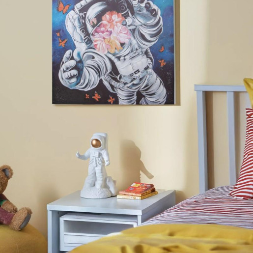 Lampara sobremesa blanco y dorado